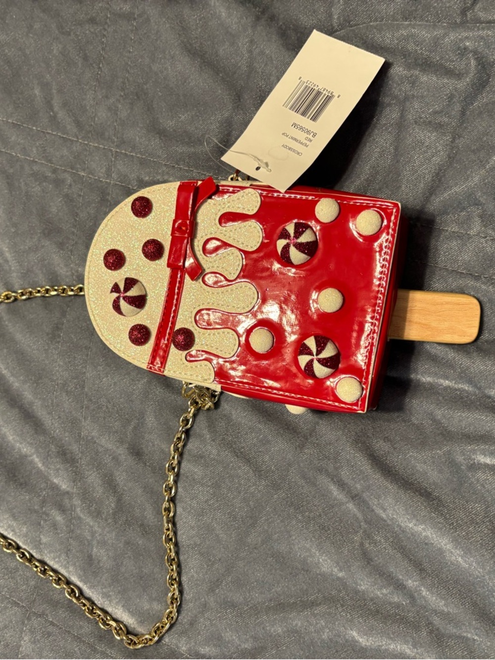 Betsey Johnson Novelty Popsicle Crossbody Bag in Red & Gold